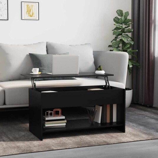Salongbord svart 102x50x52,5 cm konstruert tre