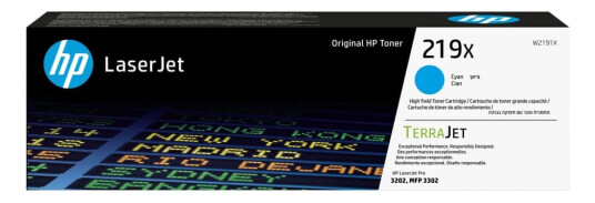HP 219X Høy ytelse cyan original LaserJet tonerpatron W2191X for Color LaserJet Pro MFP 3302fdn