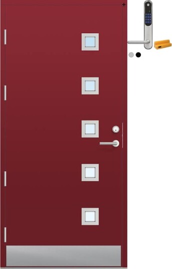 Ytterdør Bygg1 Fjell 04 Klarglass med Yale Doorman Classic Home
