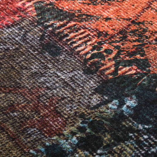 vidaXL Vaskbart teppe med lappemønster 190x300cm flerfarget sklisikker vidaXL Vaskbart teppe med lappemønster 190x300cm flerfarget sklisikker