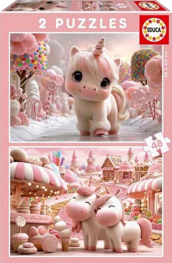 Educa Puslespill Sweet Unicorns 2x48 Brikker