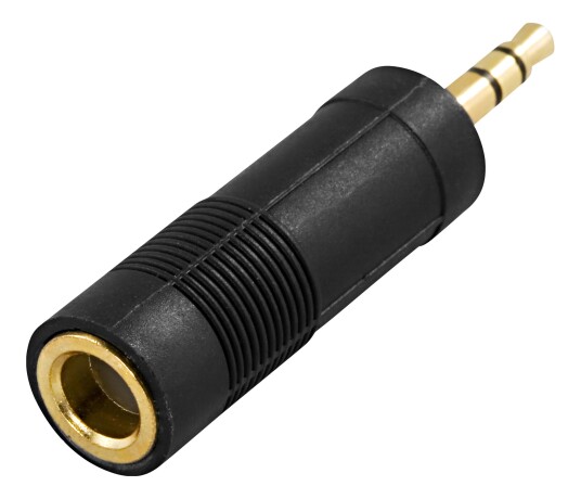 DELTACO Headphone adapter 6.3mm female - 3.5mm male black