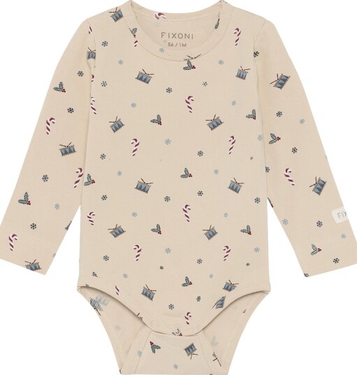 Blå Body I/e   Dusty Blue   Blå   74   Langermet Body   Beige