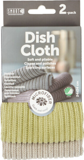 SMART MICROFIBER OPPVASKKLUT GRÅ/GRØNN 2-PK SMART MICROFIBER OPPVASKKLUT GRÅ/GRØNN 2-PK