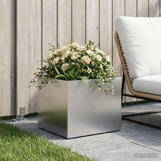 vidaXL Hageblomsterpotte Sølv 40 x 30 x 30 cm Galvanisert stål