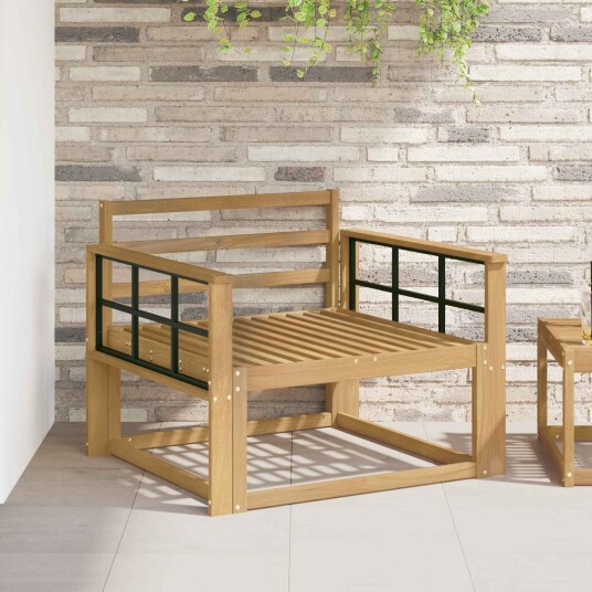 vidaXL Ute Midt Sofa Solid akasietre Hvit