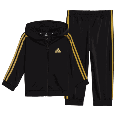 Adidas 3 Stripes Shiny Tracksuit treningsdress junior Svart 80 Adidas 3 Stripes Shiny Tracksuit treningsdress junior Svart 80