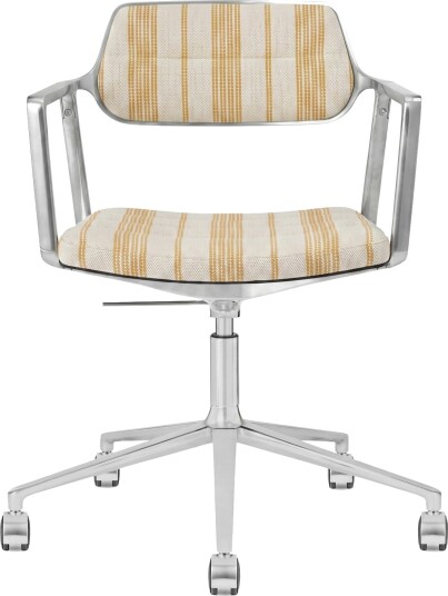 453+ Svingstol Med hjul, Striped Gul