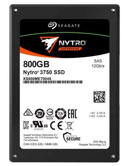 Seagate Nytro 3750 XS800ME70045 - SSD - Write Intensive - 800 GB - SAS 12Gb/s Seagate Nytro 3750 XS800ME70045 - SSD - Write Intensive - 800 GB - SAS 12Gb/s