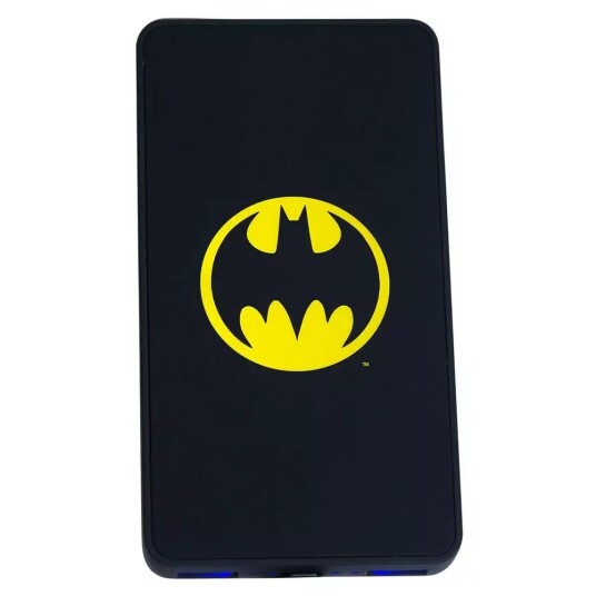 Batman Powerbank 6000 mAh med 2 x USB-A - Lysende - Svart Batman Powerbank 6000 mAh med 2 x USB-A - Lysende - Svart