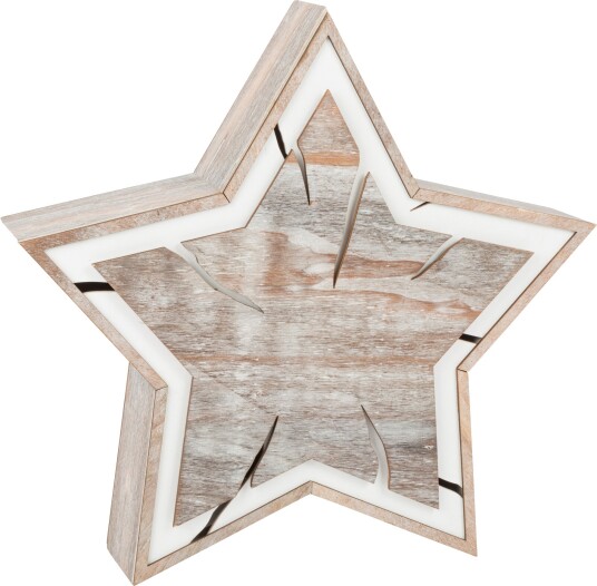 Small Foot 11004 Juletrestjerne med LED-lys - Tre, Shabby Chic