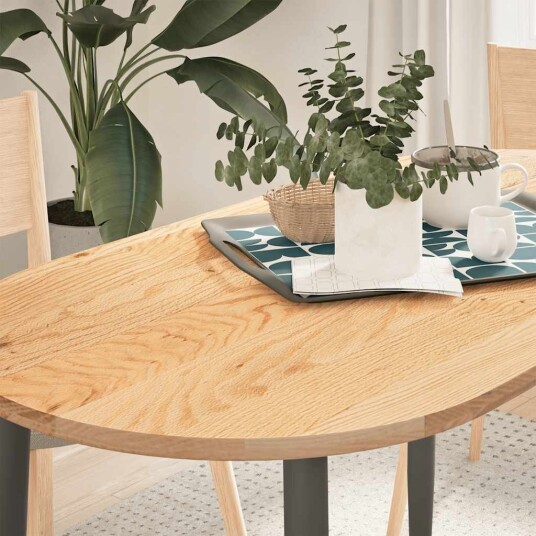 Bordplate 120x60x2 cm oval heltre eik
