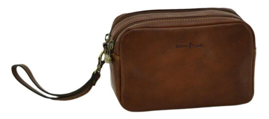 Gianni Conti eksklusiv Pouch mini toalettmappe Cognac