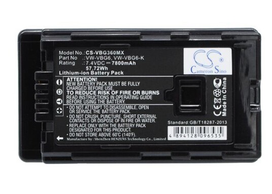 Panasonic SD200 batteri (7800 mAh 7.4 V, Sort)