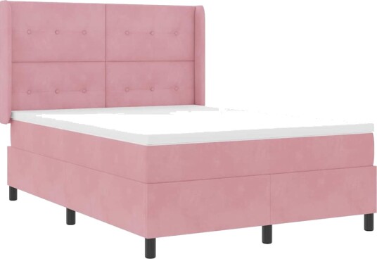 Sengebunn med madrass og LED Rosa 160x200 cm Fløyel