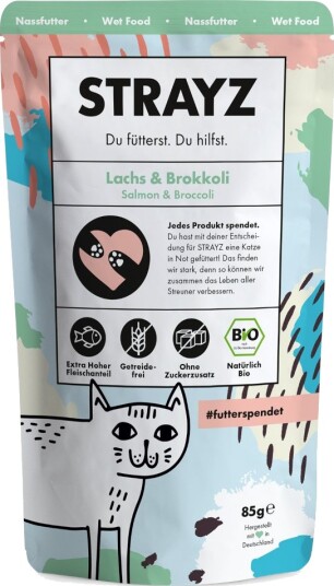 Strayz Våtfôr Økologisk Pose Økologisk Laks Og Økologisk Brokkoli 12 X 85 G Strayz Våtfôr Økologisk Pose Økologisk Laks Og Økologisk Brokkoli 12 X 85 G