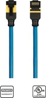 Kordz PRS CAT6A Patchkabel 0,5m Blå Slim Profile CAT6A U/FTP. Blå