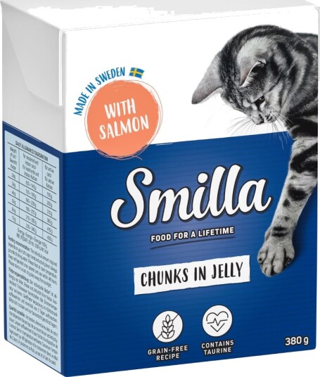 Smilla Våtfôr Biter I Gelé Laks 24 X 380 G