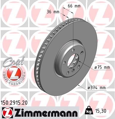 Bremseskive ZIMMERMANN 150.2915.20