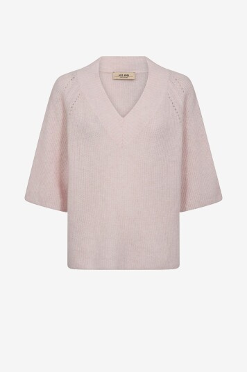 MOS MOSH - Genser mmTaci 3/4 V-neck Knit - Rosa