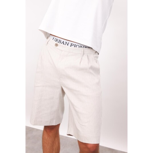 Yves Shorts Sand L Wide linen shorts