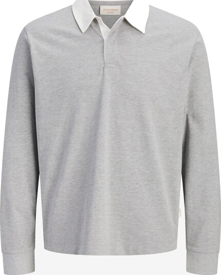 Jack & Jones Jorsalamanco Ls Rubgy Polo Styd LIGHT GREY MELANGE M
