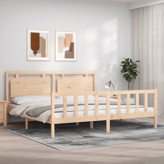 vidaXL Sengeramme med hodegavl 180x200 cm heltre 8720845973513