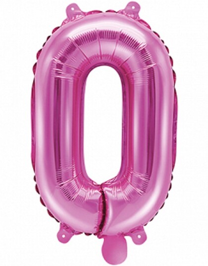 Tallet 0 Rosa 35 cm Liten Folieballong