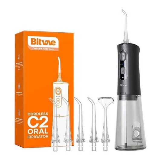 Water flosser with nozzles set Bitvae C2 black