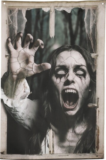 Skummel Dame Vindusdekorasjon - 80x120 cm