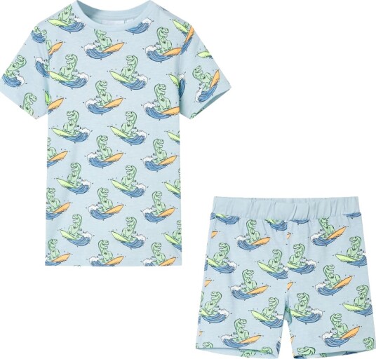 Barnepyjamas med korte ermer lyseblå 104