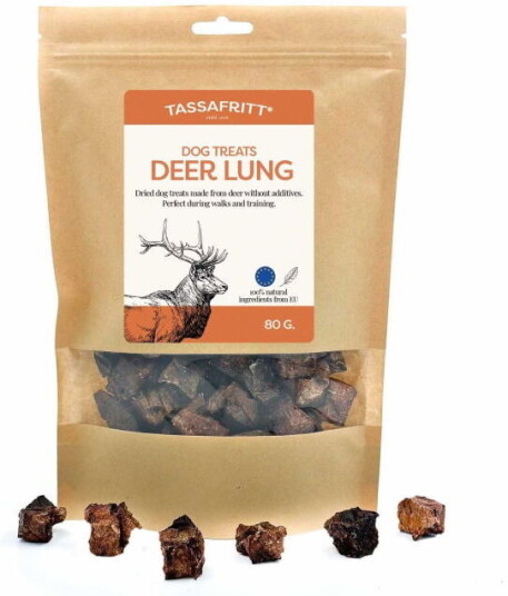 Tassafritt Godbiter Til Trening Hjort Lunge 80 G Tassafritt Godbiter Til Trening Hjort Lunge 80 G