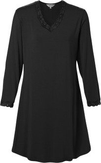 Lady Avenue Bamboo Nightdress With Long Sleeve Helsvart Bambus Large Dame