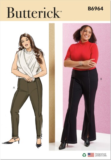 Butterick 6964 Bukse Til Dame W3 30W 32W 34W 36W 38W