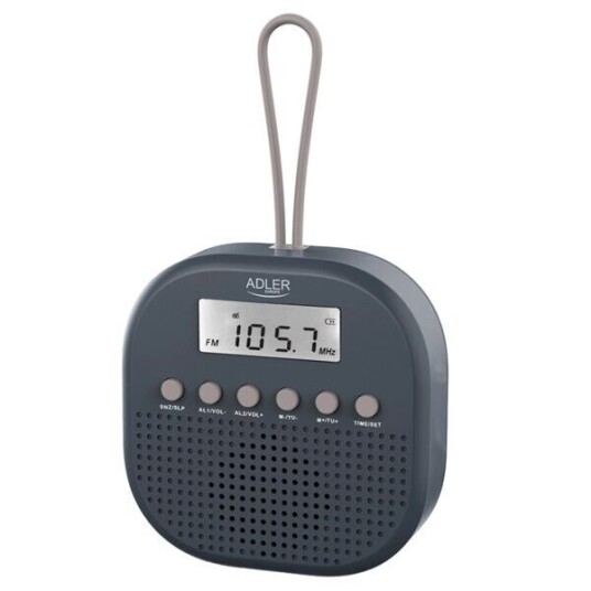 Adler AD 1912 Vanntett Dusjradio med Klokke og FM