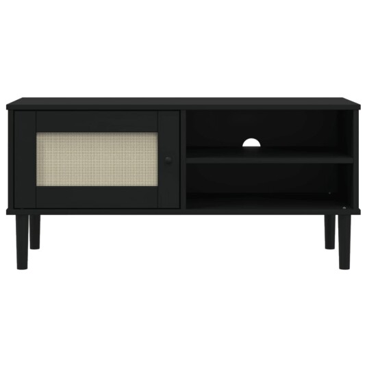 vidaXL TV-benk SENJA rotting-utseende svart 106x40x49cm cm heltre furu 8721012134584