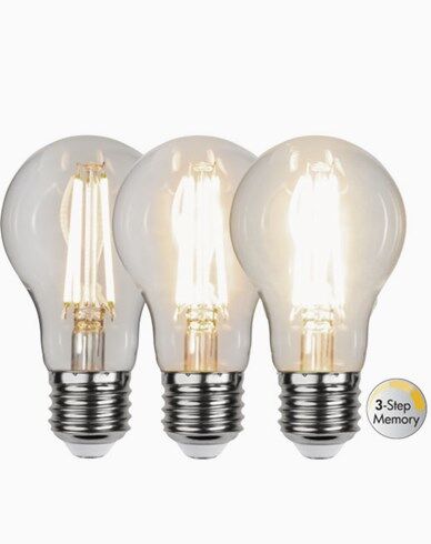 Star Trading LED-pære E27 A60 Clear 3-step memory