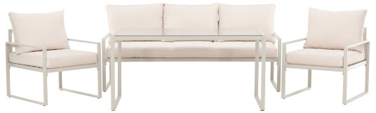 Venture Design Catania sofagruppe Beige 3 seters sofa 2 lenestoler & bord 135 x 70 cm Beige