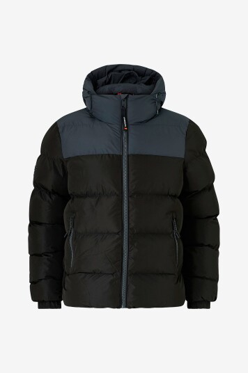 Superdry Jakke Colourblock Hooded Puffer Jkt Svart Superdry Jakke Colourblock Hooded Puffer Jkt Svart
