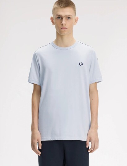 Fred Perry Taped Ringer T Shirt Blue XL Fred Perry Taped Ringer T Shirt Blue XL
