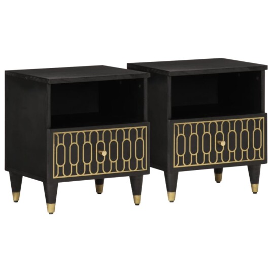 Nattbord 2 stk 40x33x46 cm heltre mango 358327