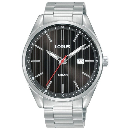 Lorus, Herreklokke i stål med lenke og sort skive Lorus, Herreklokke i stål med lenke og sort skive