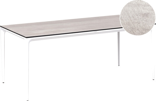 Spisebord utendørs Sovareto 90x180 cm imitasjon av tre Grå/hvit Spisebord utendørs Sovareto 90x180 cm imitasjon av tre Grå/hvit