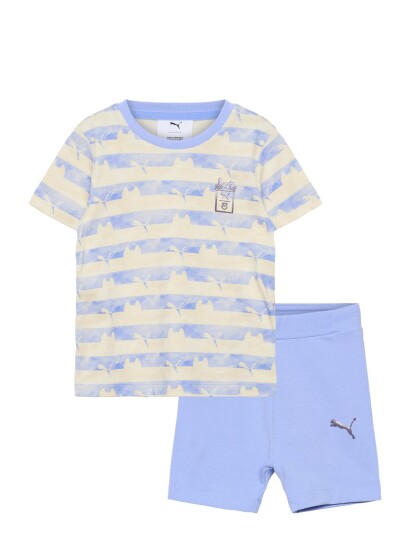 PUMA Puma X Gabby S Dollhouse Minicats Tee And Shorts Set Inf   Blue   104