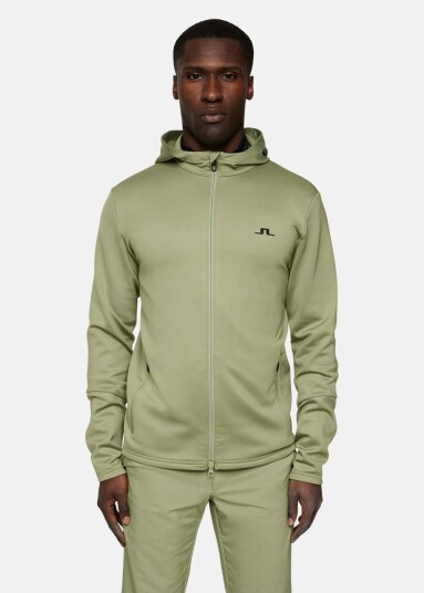 J.lindeberg Aerial Full Zip Hood Oil Green L Hoodies