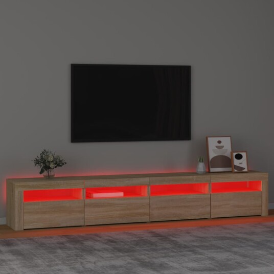 vidaXL TV-benk med LED-lys sonoma eik 240x35x40 cm vidaXL TV-benk med LED-lys sonoma eik 240x35x40 cm
