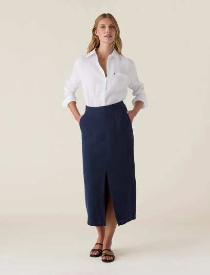Lexington Clothing Classic Linen Shirt Navy XL