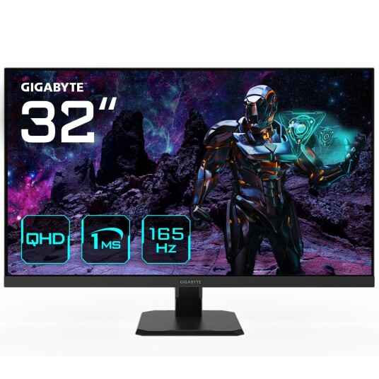 Gigabyte GS32Q 31,5" QHD Gaming Monitor - 2560 x 1440  QHD  165Hz 1ms 300 cd/m² FreeSync Premium HDR ready HDMI 2.0 DisplayPort 1.4