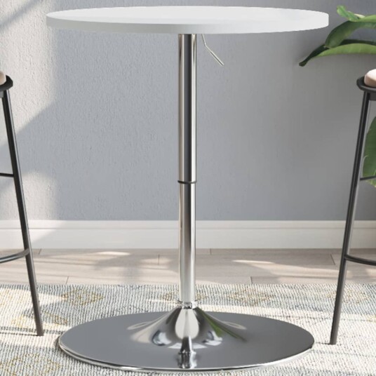 Barbord hvit 60x60x90 cm konstruert tre og forkrommet stål 8721012880160