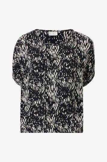 KAFFE - Bluse kaAmber SL Printed - Svart KAFFE - Bluse kaAmber SL Printed - Svart